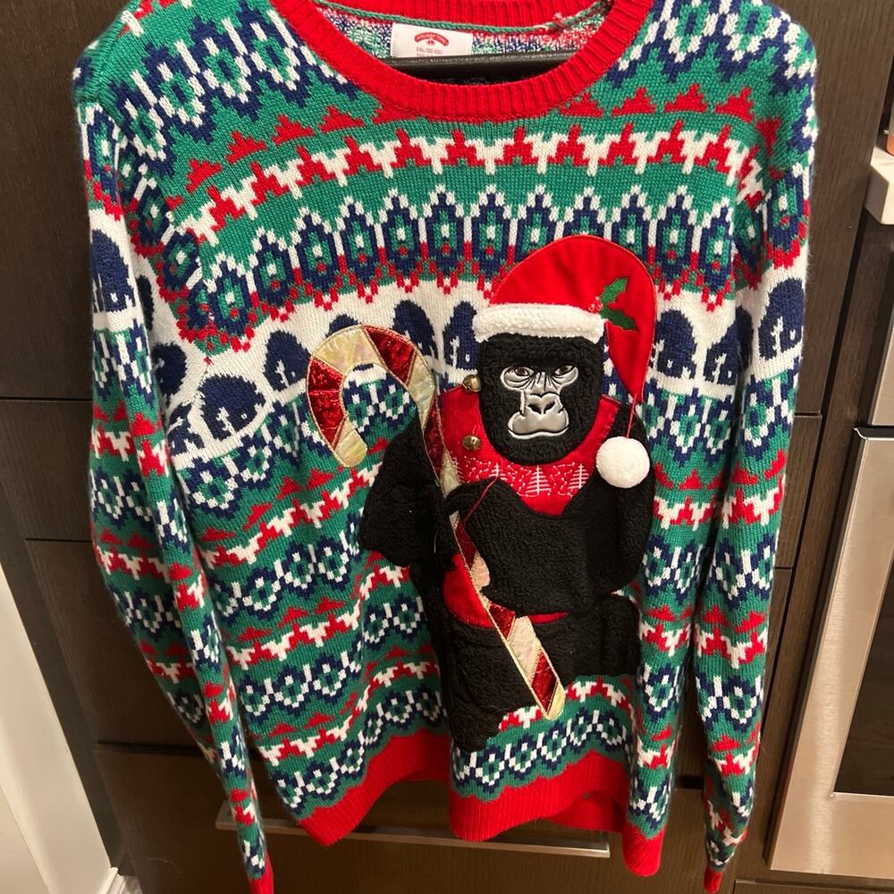 Holiday Time Men's Gorilla Ugly Christmas Sweater‎ 2XL
